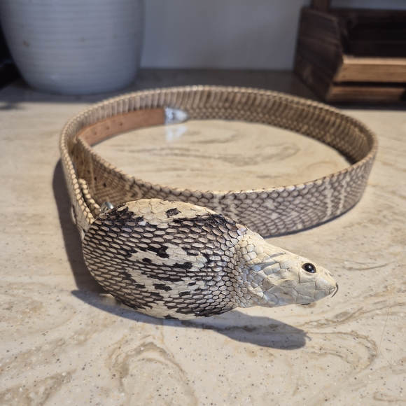 Other - Real Cobra Snake Pattern Belt with Snake Head Buckle